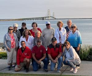 Group Picture with Mackinaw Bridge